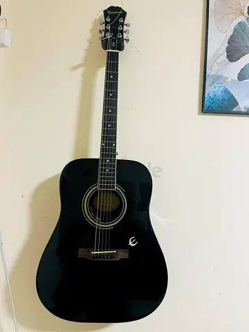 Black Epiphone Acoustic Guitar - Good Condition and Fernandez vintage electric