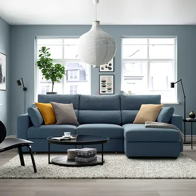 L Shape Sofa cum bed with storage soft comfortable ikea new