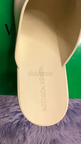 Bottega Veneta Cream Rubber Slide Sandals