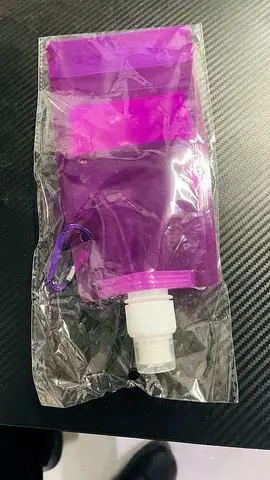 Collapsible Silicone Travel Water Bottle - Purple, Foldable, Lightweight