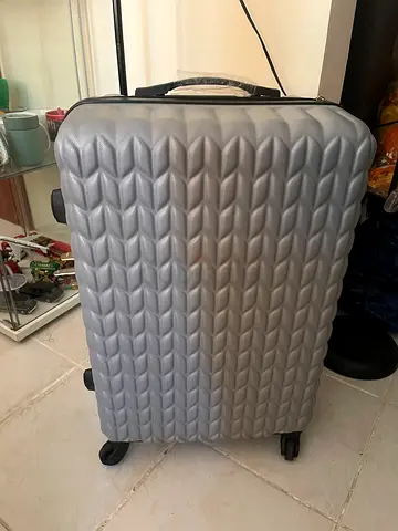 Stylish Grey Luggage with Textured Design