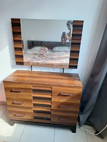 Modern Wooden Dresser with Mirror