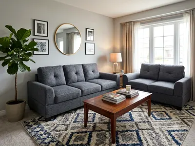 Gray 3+2seater Sofa and  Set -  Condition brand new