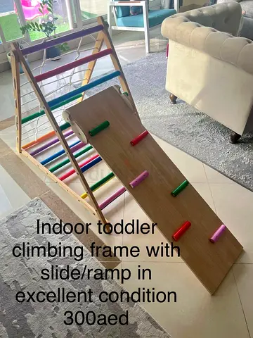 Wooden Indoor Toddler Climbing Frame with Slide