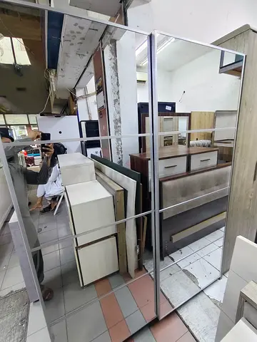Sliding mirrored wardrobe doors (2-panel) - good condition