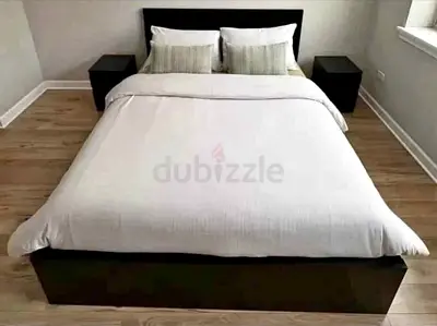 IKEA Black MALM Queen Storage Bed with IKEA Mattress 160 x 200 cm