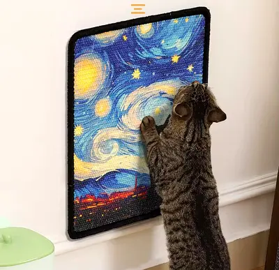 Fancy scracher new Wall sofa mounted Van Gogh-style Cat Scratching Pad Mat