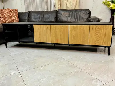 BOASTAD TV bench black oak veneer