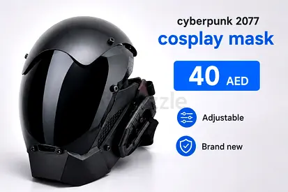 Cyberpunk 2077 Full-Face Cosplay Mask - Matte Black
