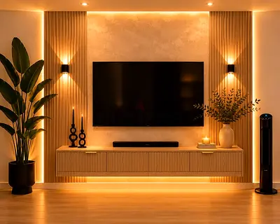 Warm Modern TV Wall