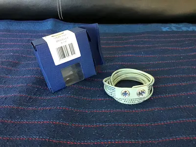 Swarovski 5046391 Women’s Slake Light Blue Alcantara Bracelet