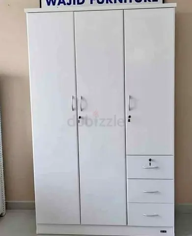 White 3-Door Wardrobe with 3 Drawers — Good Condition