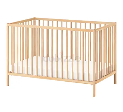 Simple Wooden Baby Cot / Crib - Natural Finish