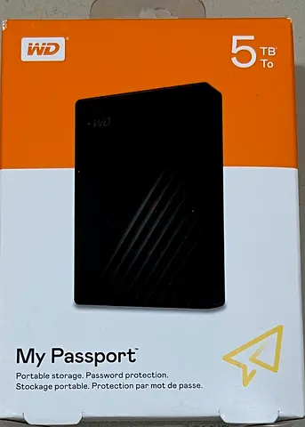 WD My Passport 5TB Portable External Hard Drive (Sealed Box) (هاردسك 5 تيرابايت جديد غير مستخدم ).