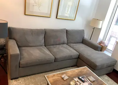L-Shaped crate and barrel Axis sofa