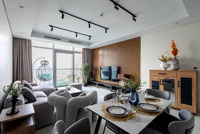 Modern 3-Bedroom Living  Dining Set — Sofa, Dining Table, TV Unit, Sideboard