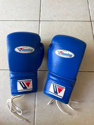 Blue Winning Gloves Lace Up 14oz