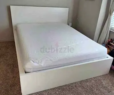IKEA White MALM Queen Storage Bed with IKEA Mattress 160 x 200 cm