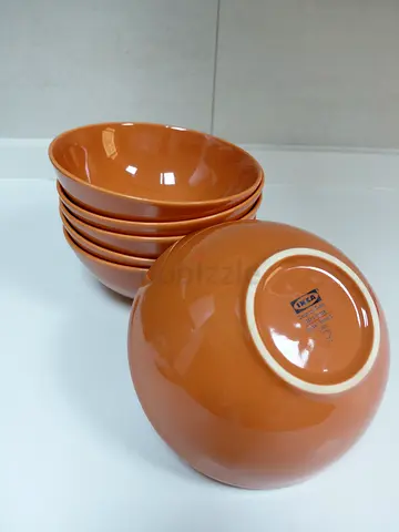 Set of 6 IKEA ceramic serving bowls - terracotta color