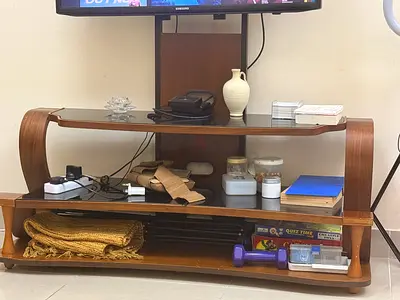 Wooden TV Stand / Entertainment Shelf in Good Used Condition