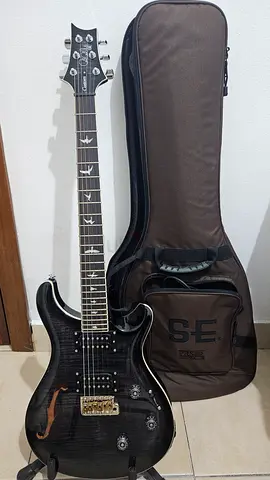 PRS SE Custom 24 Semi-hollow Piezo Charcoal Burst