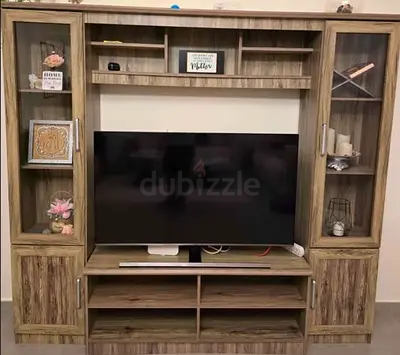 Wood Finish Entertainment Center / TV Unit - Good Condition