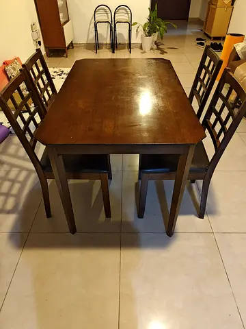 Wooden dining table and chair set