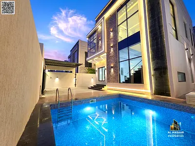 Behind Al-Hamidiyah Park, a super deluxe finished villa in a prime location is for sale. It features two floors, three master bedrooms, and a swimming