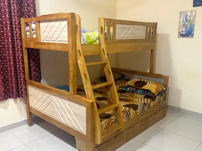 Solid Wood Bunk Bed with Storage Drawers