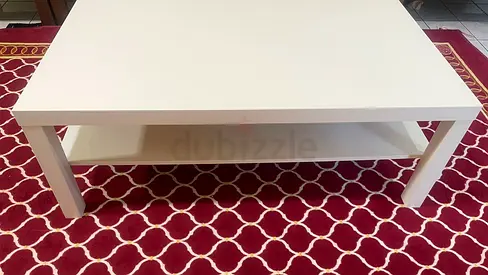 Ikea Simple white coffee table with lower shelf - 78cmx118cm
