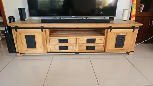 solid wood tv console 200x55hx45 cm
