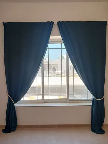 Dark Blue Curtains - Set of 2, Good Condition