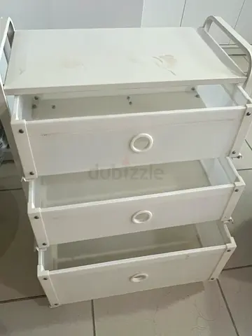 Compact 3-Drawer Plastic Storage Unit with White Frame