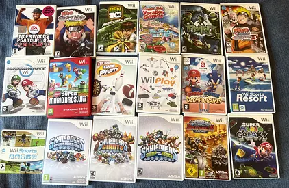 Premium Nintendo Wii 17-Game Collection (Mario Kart, Mario Galaxy, Wii Sports  More)
