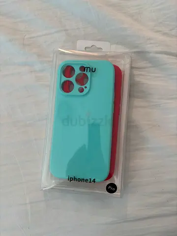 Two silicone iPhone 14 Pro cases (mint green and red) - brand new in pack