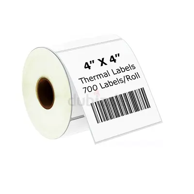 4x4 White Direct Thermal Labels – 100mm x 100mm Self-Adhesive Sticker Roll (700 Labels/Roll)