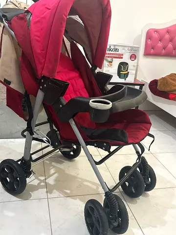 Red and Black Baby Stroller
