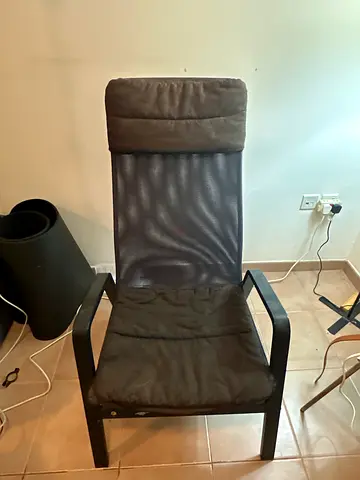 Used IKEA POÄNG armchair with headrest - dark brown/black