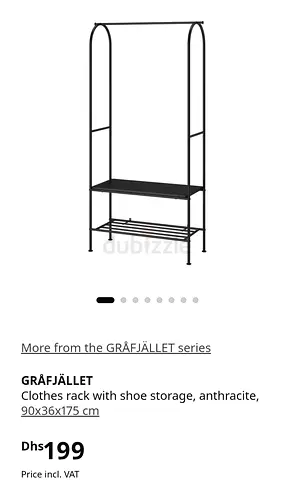 Clothes rack with shoe storage - anthracite (90x36x175 cm)