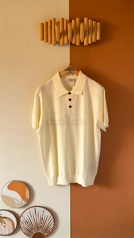 Dior Cream short-sleeve knit polo shirt