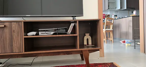 TV table HomeCenter TV table 1804060 cm ( bought in March 2026 480 AED ) selling price AED 250