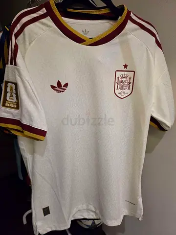 Spain National Team Adidas Away Jersey White and Gold
