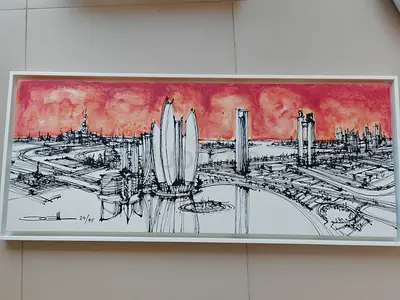 Ingo Glaetsch Rasing above Abu Dhabi limited framed print on canvas