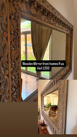 Hand-carved Wooden Wall Mirror - Large Vintage Frame