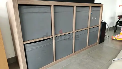 IKEA KALLAX Shelving Units — Set of 2 with Matching Boxes