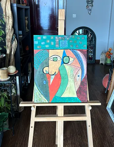 hand-painted oil on canvas framed