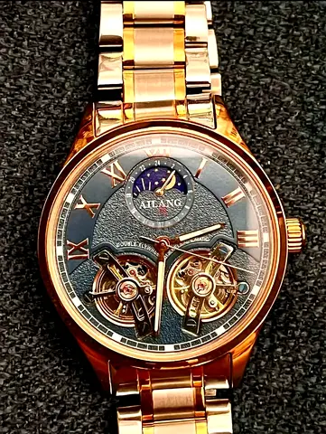 Authentic Moonphase Double “Tourbillon”Watch longines omega rado tag heuer seiko citizen montblanc o