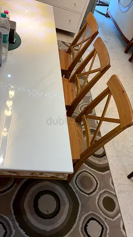 Solid Wood IKEA Dining Chairs only - set of 6 (Dining table not for sale)