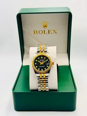 Rolex Two-Tone Ladies Watch with Diamond Markers in Box