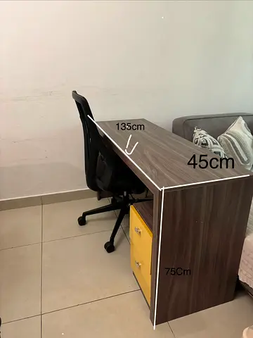 IKEA desk with soft office chair